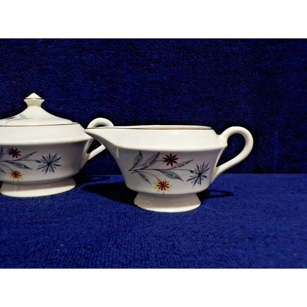 Vintage Glamour by American Limogies USA Starflower MCM 3 Piece Serving Set